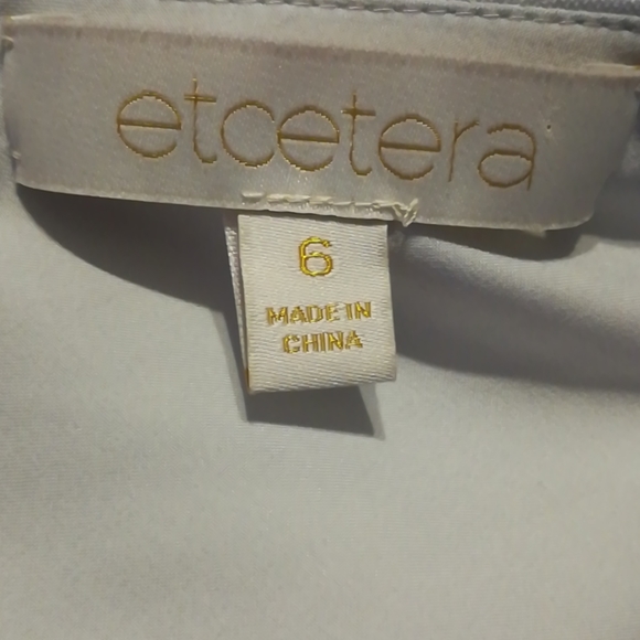 Ecetera silver dress size 6 white sequin at neck. - Picture 6 of 11